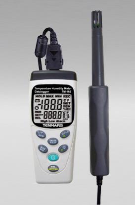 Medidor de temperatura/Humedad,temperatura de punto de rocío y bulbo húmedo, Sensor Integrado, Datalogger, Modelo TM182 Tenmars.