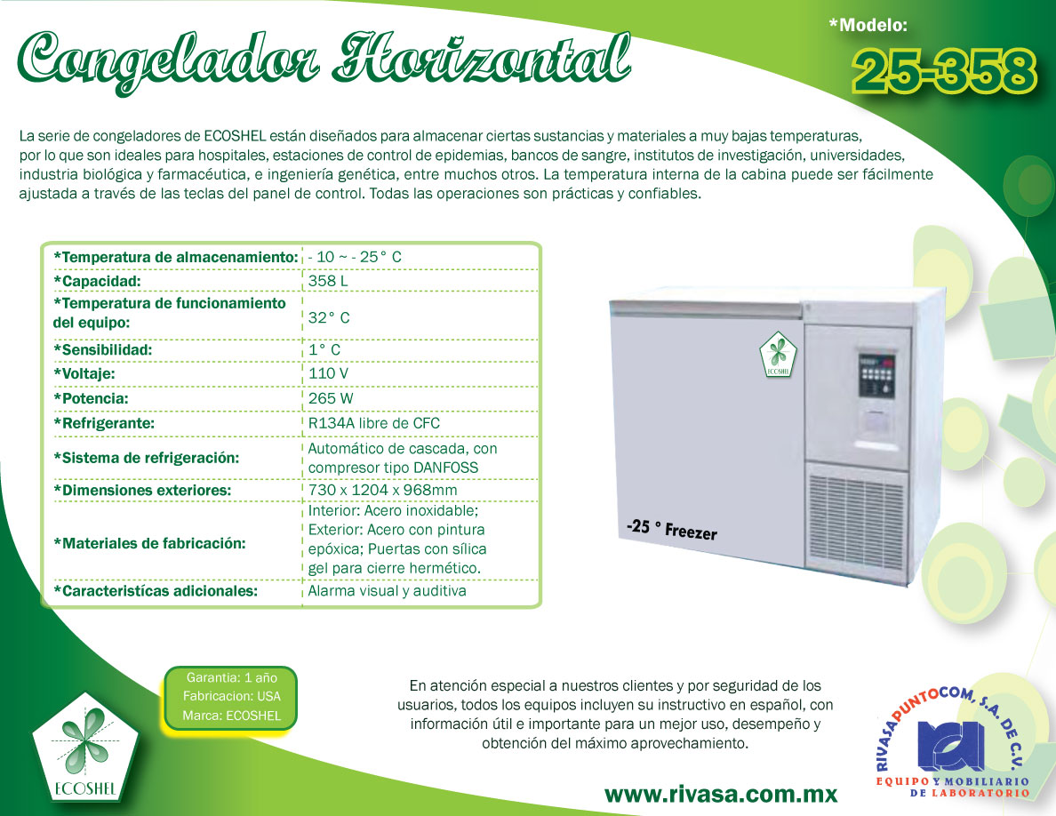CONGELADOR HORIZONTAL DE 133 LITROS - Equipos Biomédicos y de